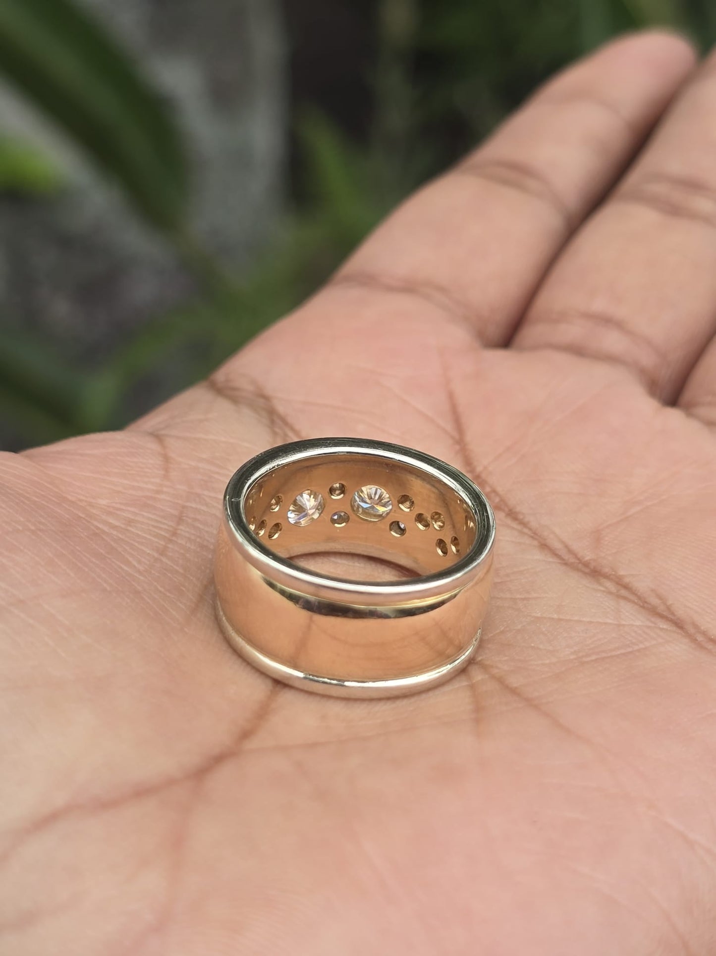 Chunky 14ct Gold Diamond Ring