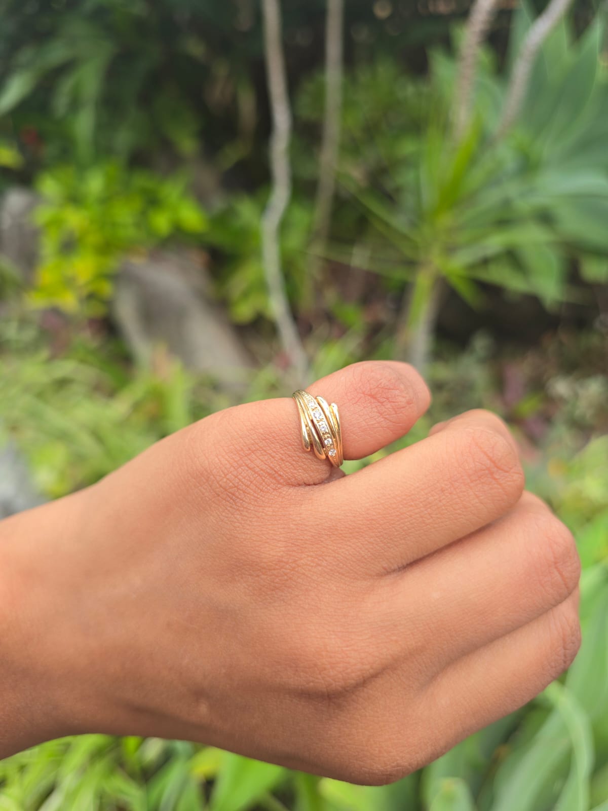 Vintage 9ct Gold Diamond Pinky Ring