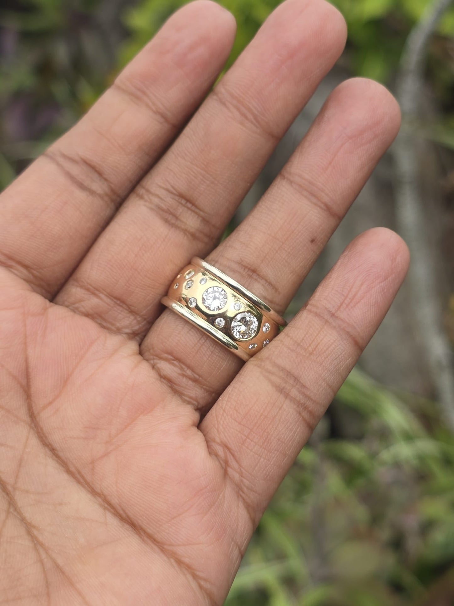 Chunky 14ct Gold Diamond Ring