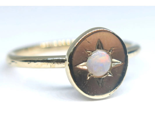 Vintage Star Set Opal Ring in 9k Solid Gold