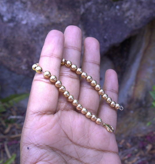 Italian Beaded Bracelet in 18 Carat Solid Gold