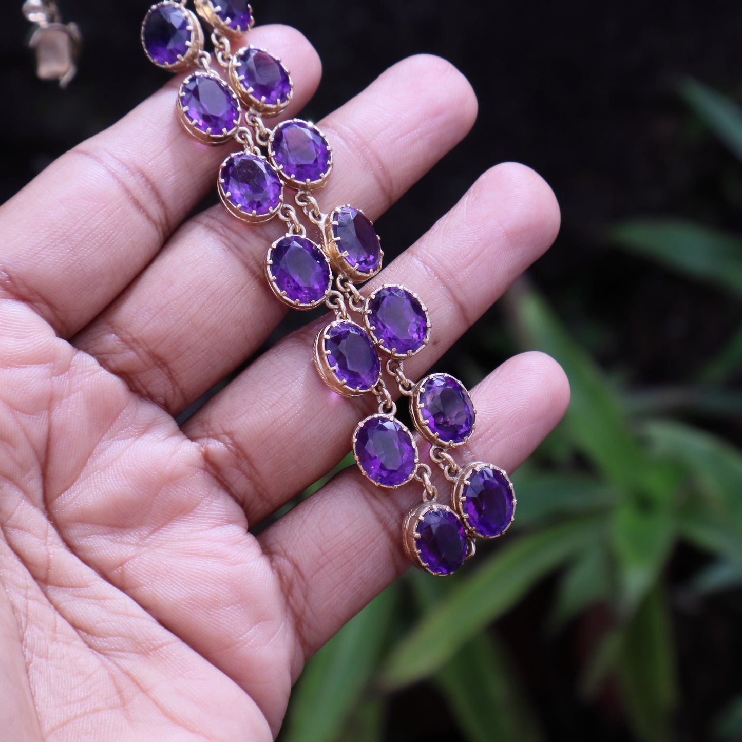 Amethyst Riviere Collar/Choker Necklace in 9 Carat Solid Gold