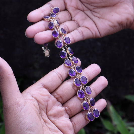 Amethyst Riviere Collar/Choker Necklace in 9 Carat Solid Gold