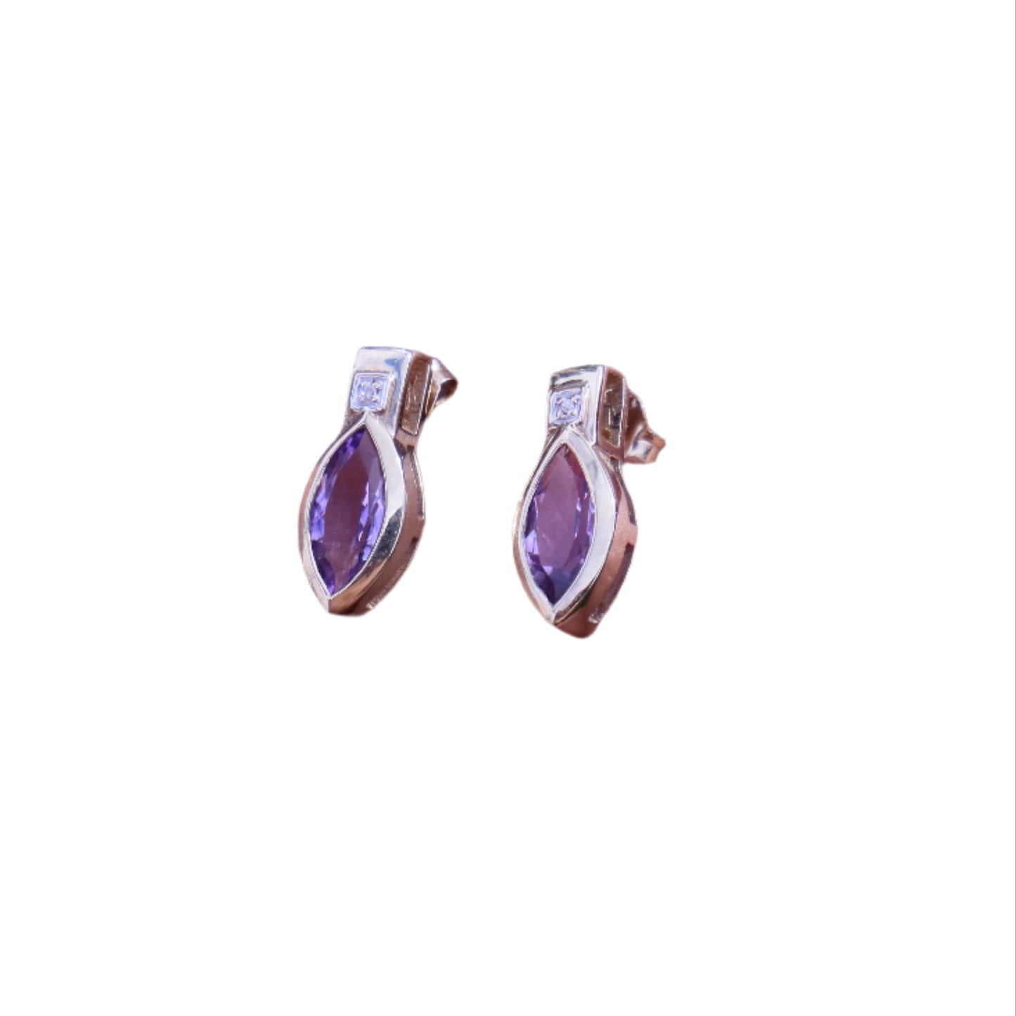 Amethyst Stud Earrings in 9 Carat Solid Gold