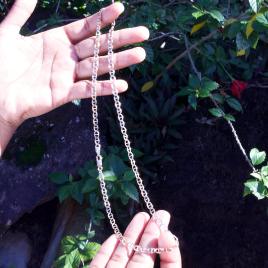 Italian Made Mariner/Birds Eye Link Chain in 14 Carat Solid Gold