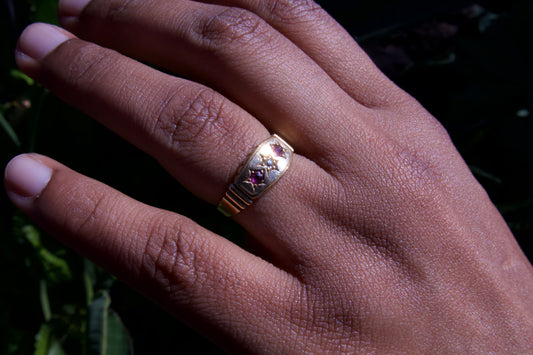 Antique Ruby and Diamond Ring in 18 Carat Solid Gold