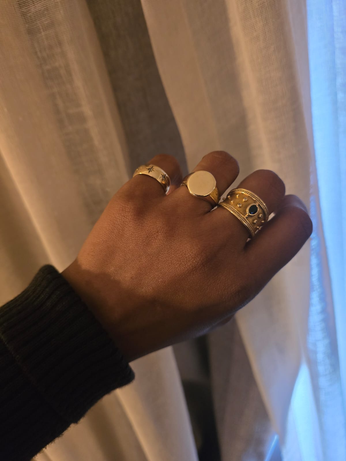 Antique 9ct Gold Starburst Ring