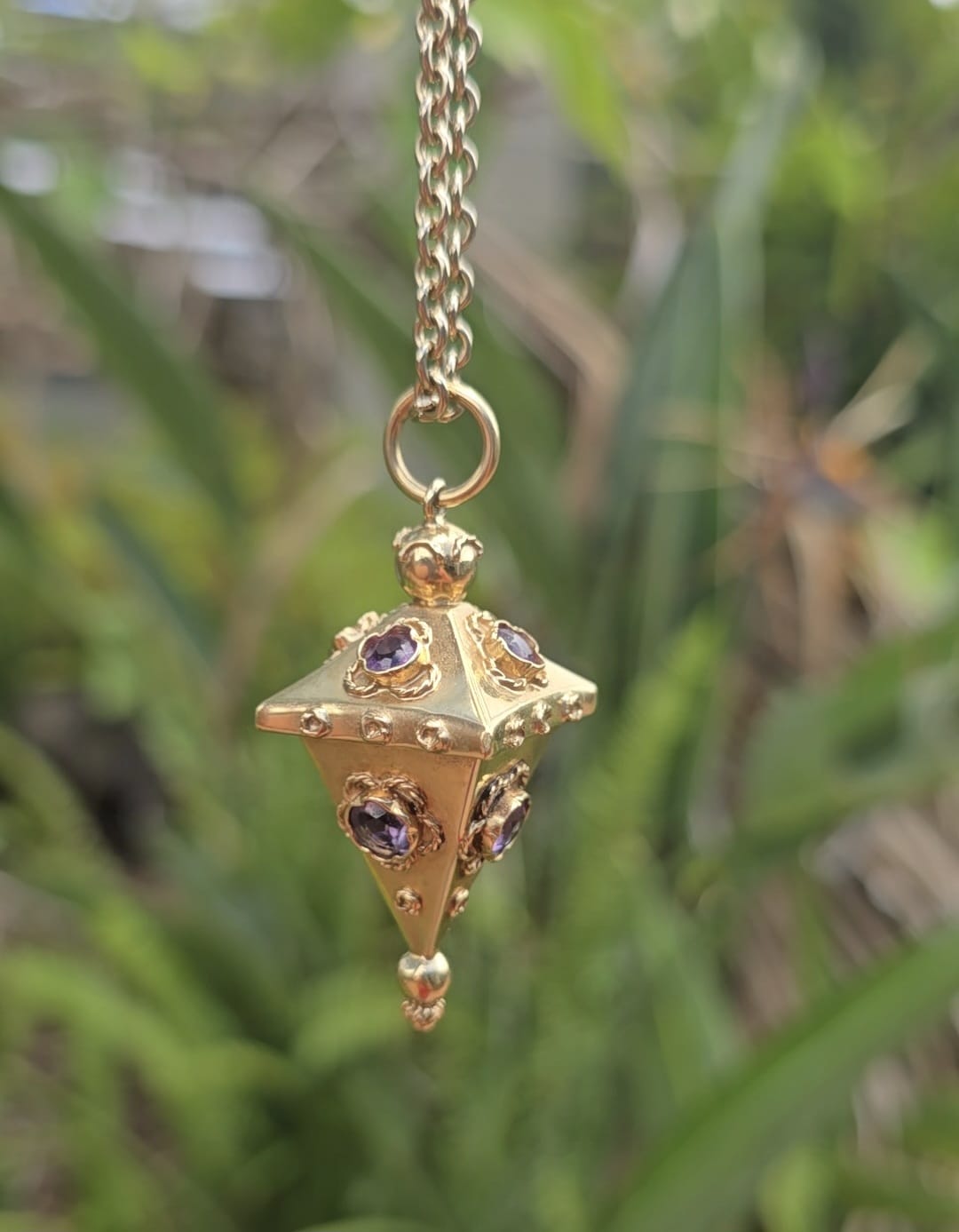 Antique Amethyst Pendant in 9 Carat Solid Gold