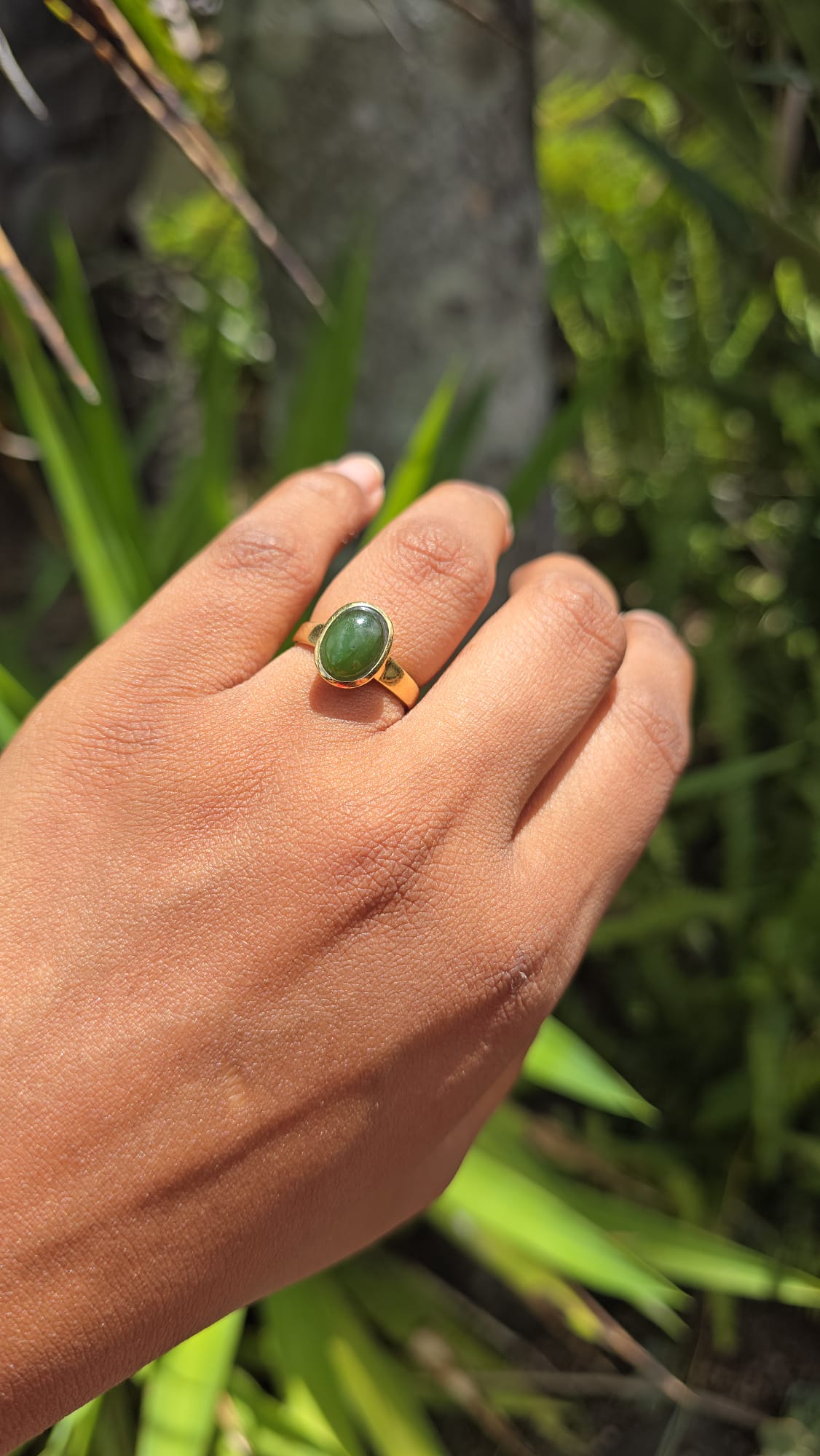Vintage 18 Carat Gold Jade Ring