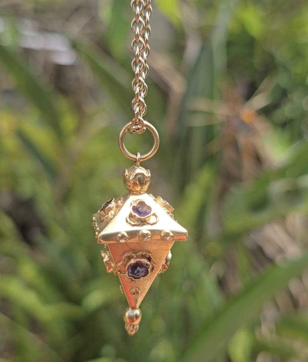 Antique Amethyst Pendant in 9 Carat Solid Gold
