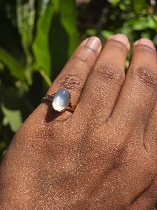 Moonstone Eternity Ring in 18k Gold