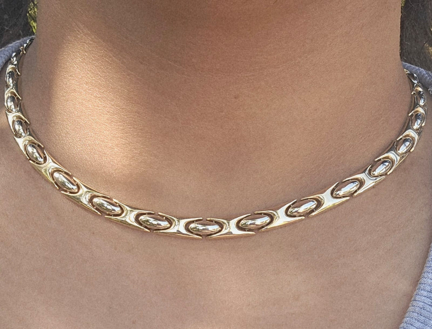 Stunning Italian Collar Necklace in 14k Gold