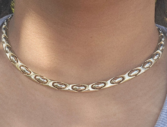 Stunning Italian Collar Necklace in 14k Gold