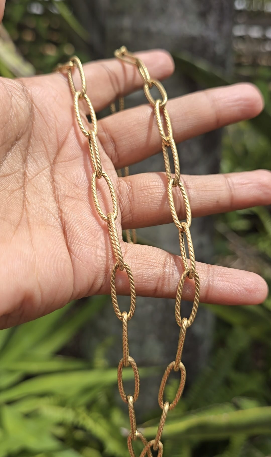 Vintage Paperclip Link Necklace in 9 Carat Gold