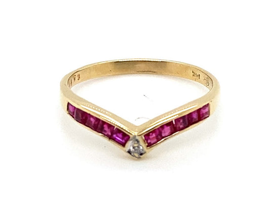 Vintage Ruby and Diamond Ring in 14 Carat Solid Gold