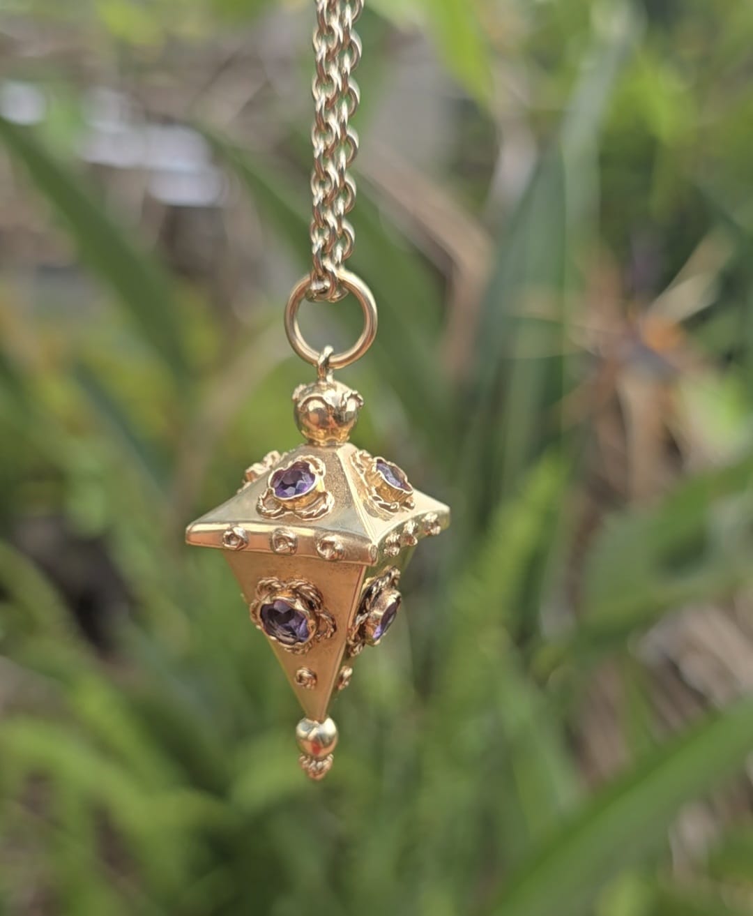 Antique Amethyst Pendant in 9 Carat Solid Gold