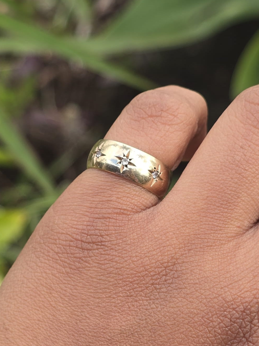 Antique 9ct Gold Starburst Ring
