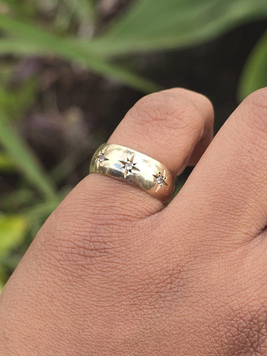 Antique 9ct Gold Starburst Ring