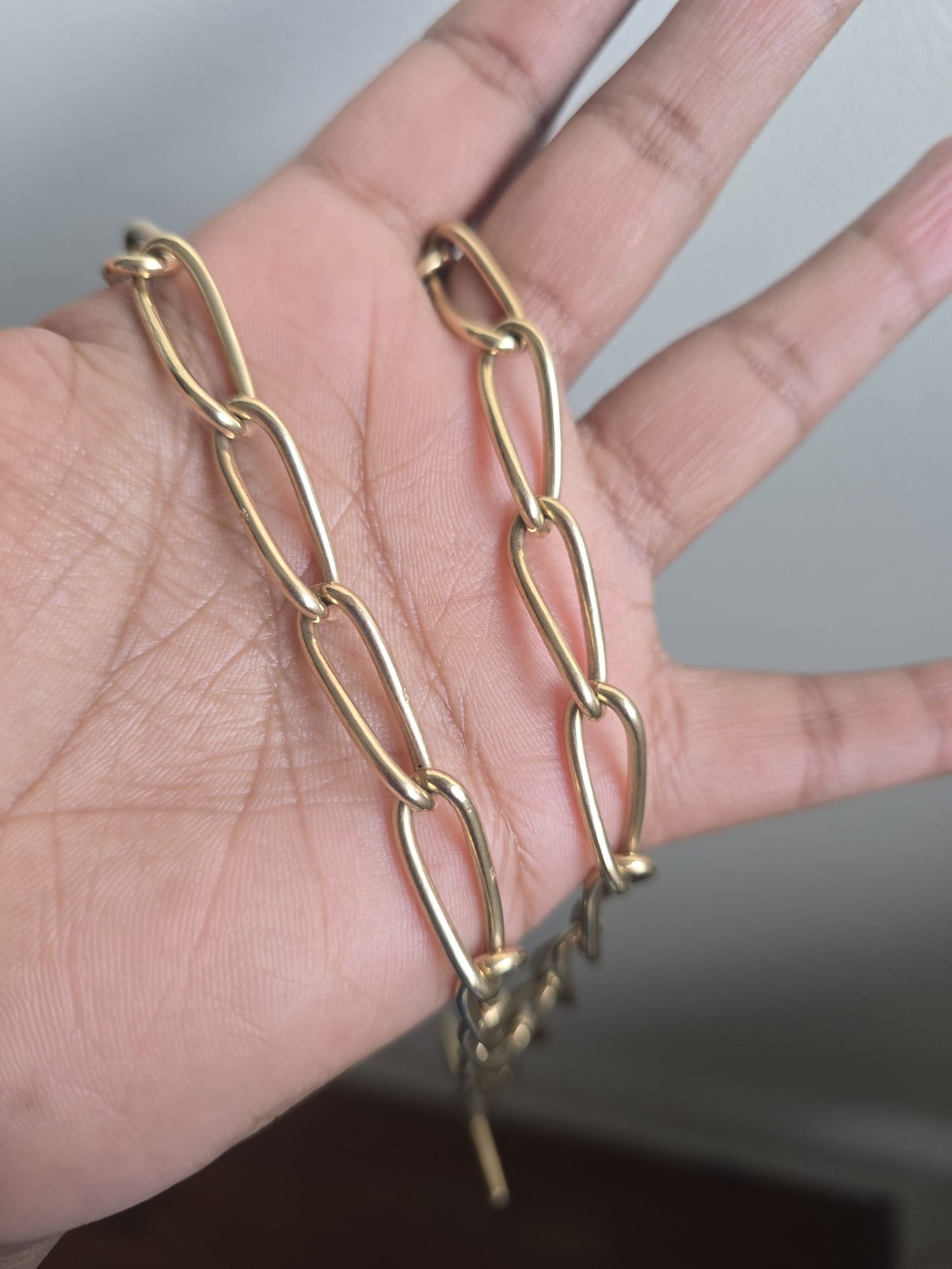 Antique 9ct Gold Oval Link Albert Fob Chain