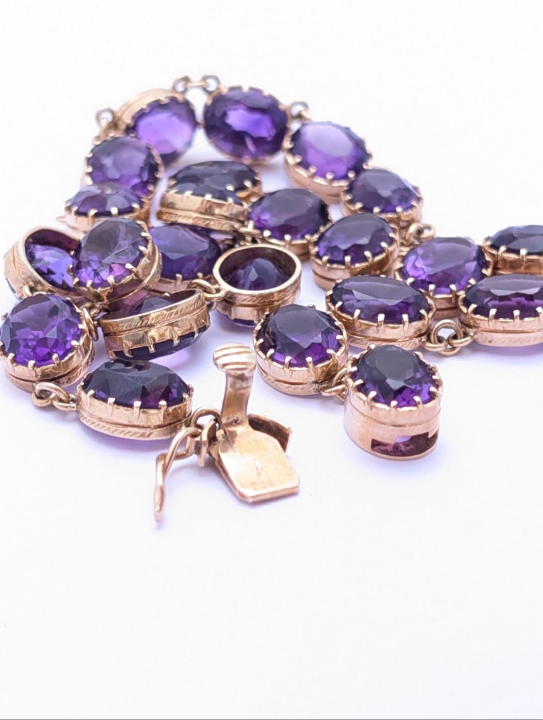 Amethyst Riviere Collar/Choker Necklace in 9 Carat Solid Gold