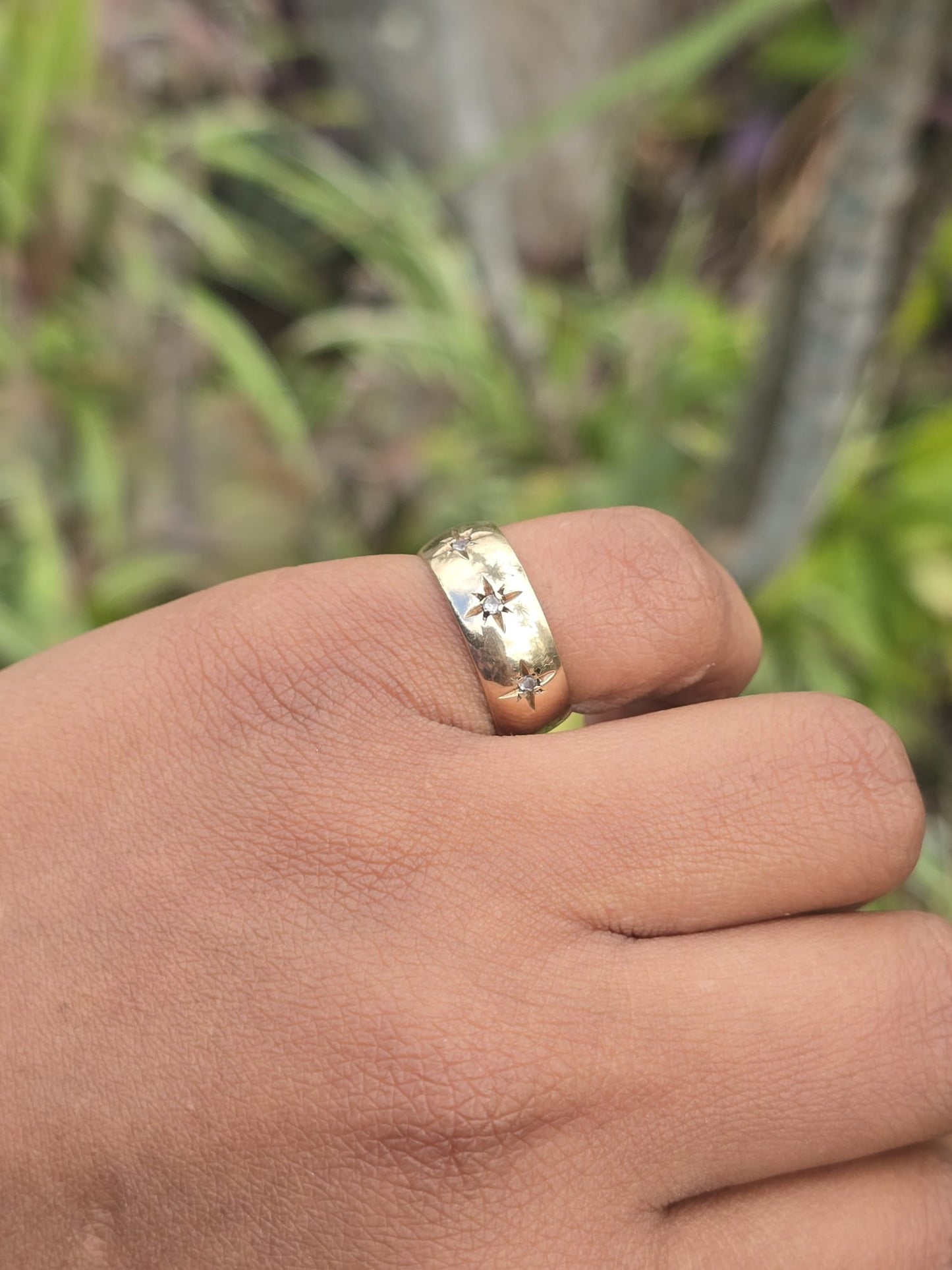 Antique 9ct Gold Starburst Ring