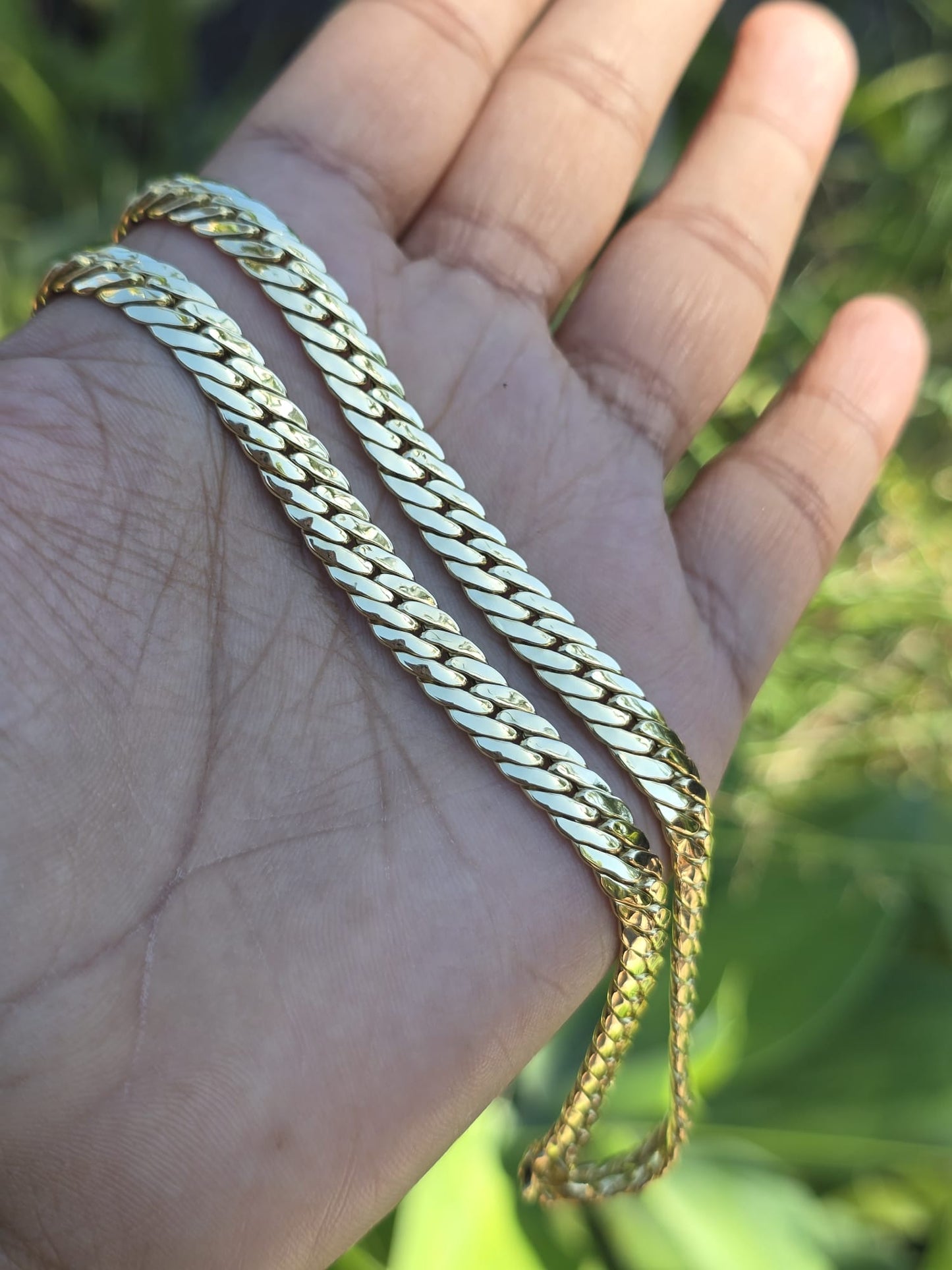 Vintage Italian Herringbone x Curb Link Chain in 18ct Solid Gold