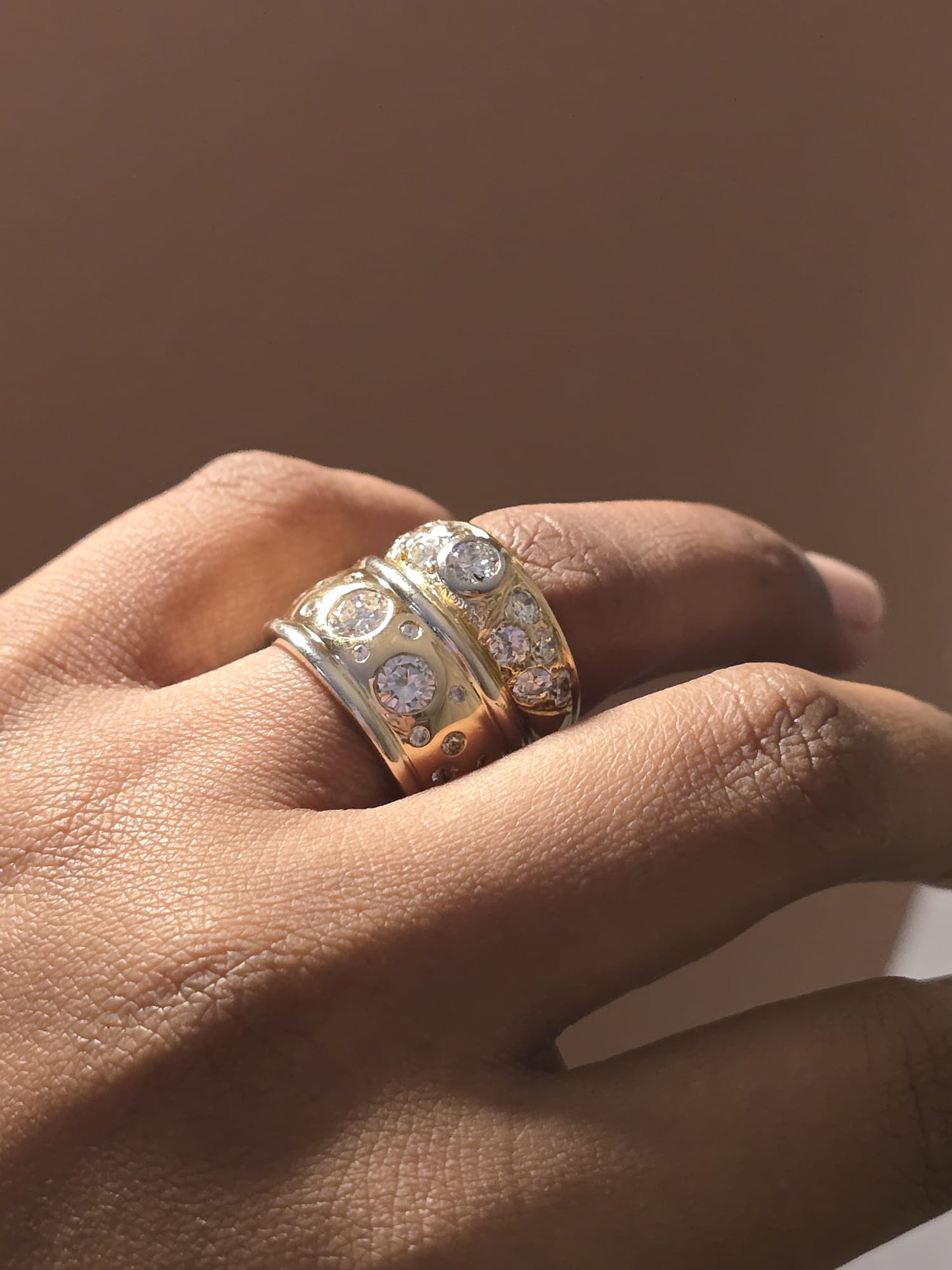 Chunky 14ct Gold Diamond Ring
